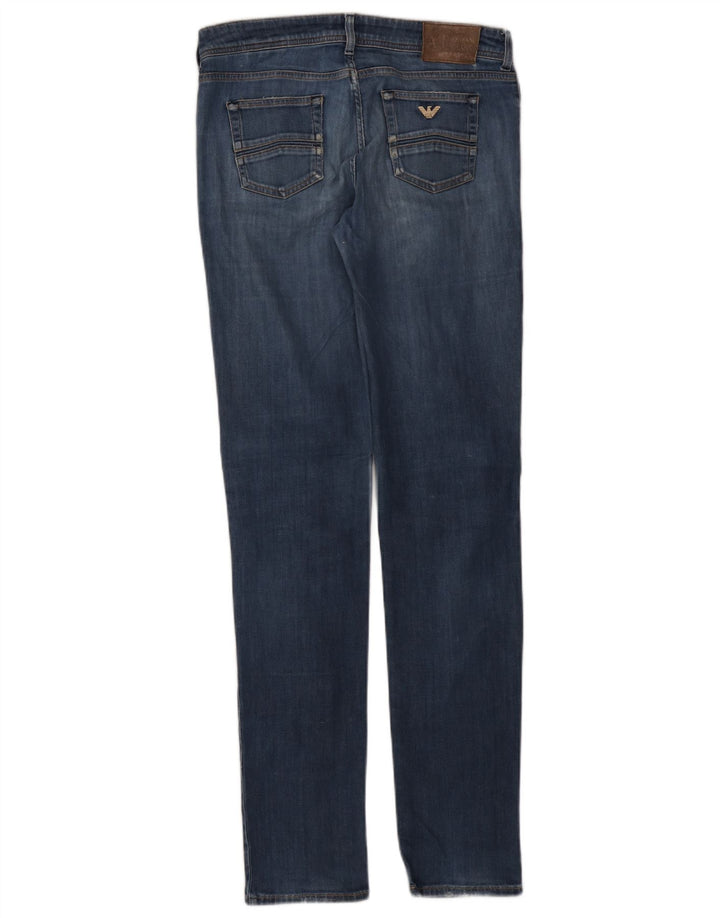 ARMANI Jeans Slim Feminino W31 L34 Azul Algodão