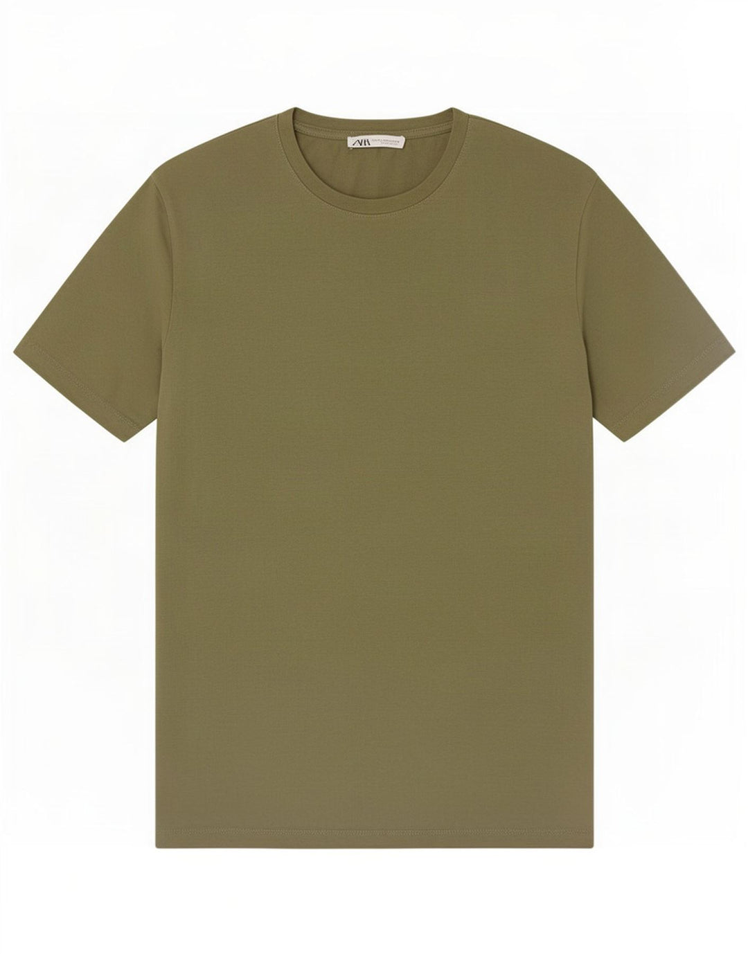 Zara Camiseta masculina Top Médio Caqui