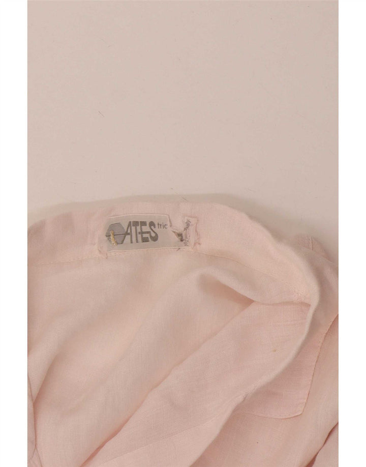 Camisa pulôver masculina vintage de manga curta rosa médio