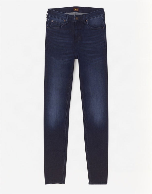 Lee Womens Malone Skinny Jeans W26 L32 Azul Marinho Algodão