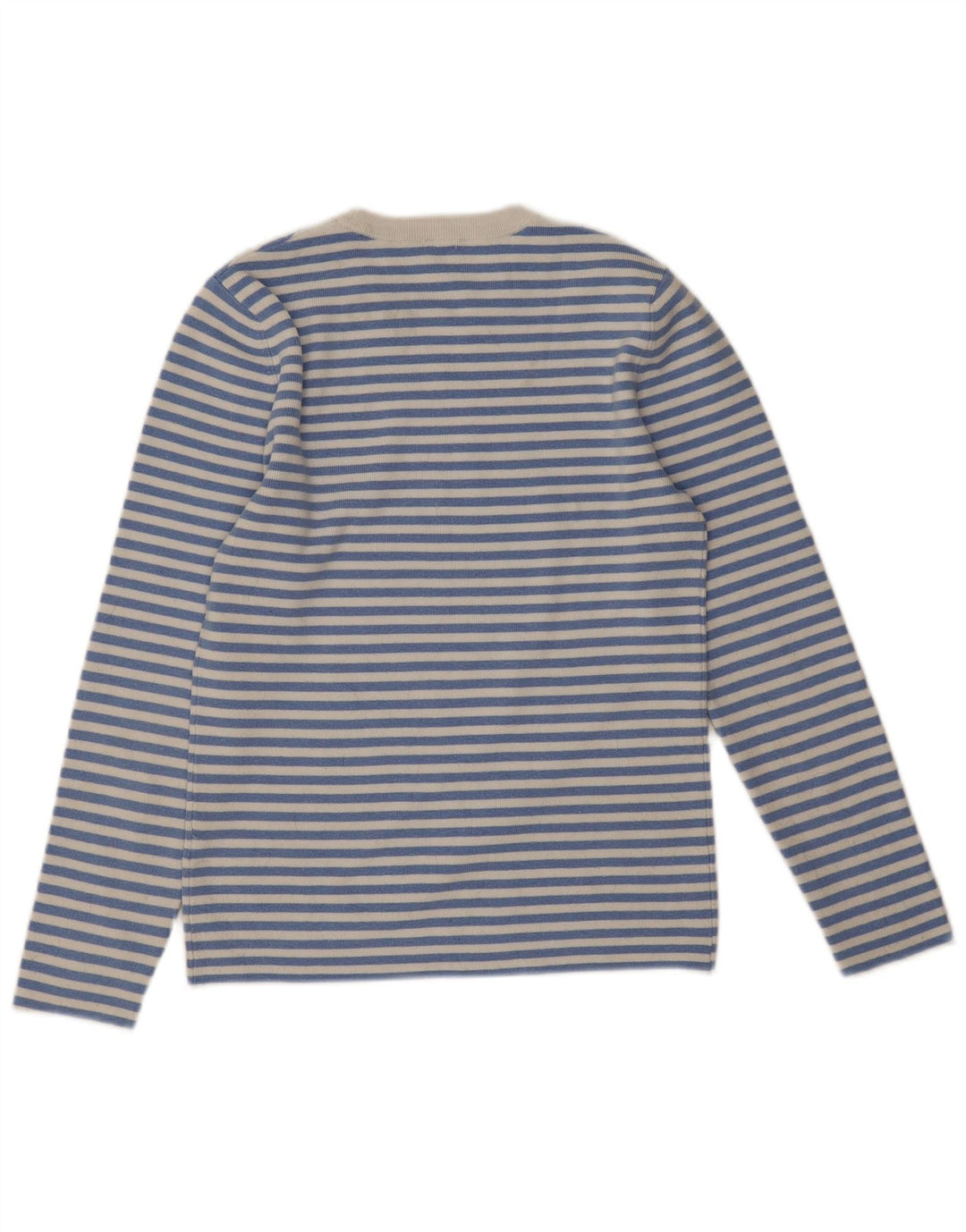 Suéter feminino John Lewis com gola redonda UK 12 listrado azul médio