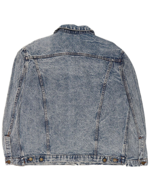 Jaqueta jeans masculina selvagem Reino Unido 38 algodão azul médio