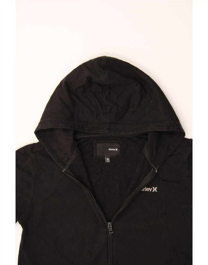 HURLEY Womens Zip Hoodie Sweater UK 18 XL Black Cotton Vintage Hurley and Second-Hand Hurley from Messina Hembry 