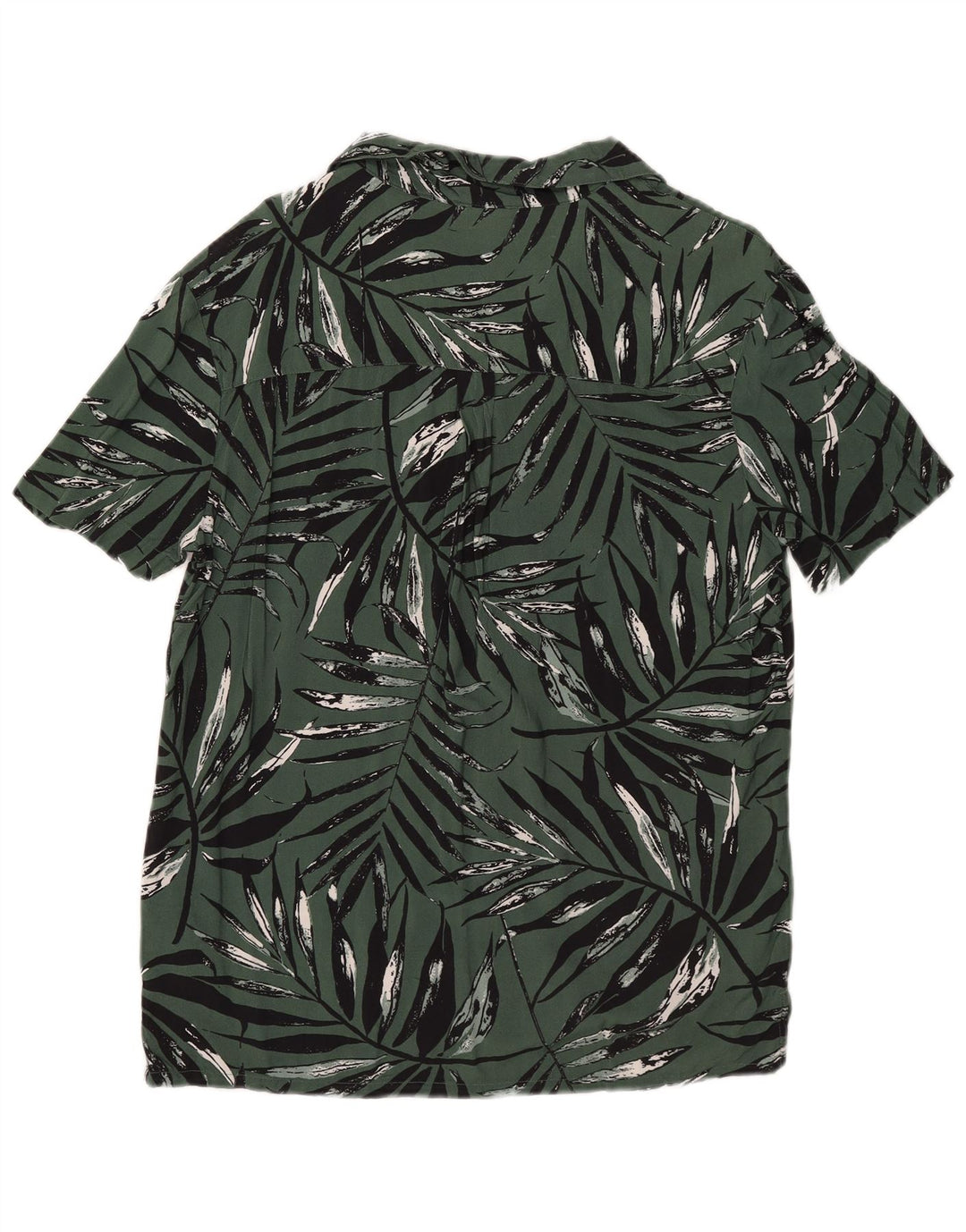 Weird Fish Masculino Abstrato Padrão Camisa de Manga Curta Pequena Viscose Verde