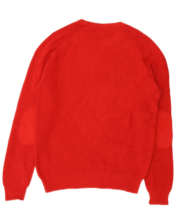 Zara Suéter masculino com gola canoa grande algodão vermelho