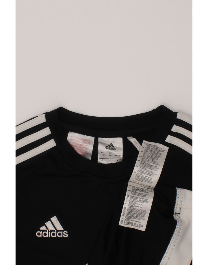Camiseta Adidas Menino Climalite Top 11-12 Anos Preto Colorblock Poliéster