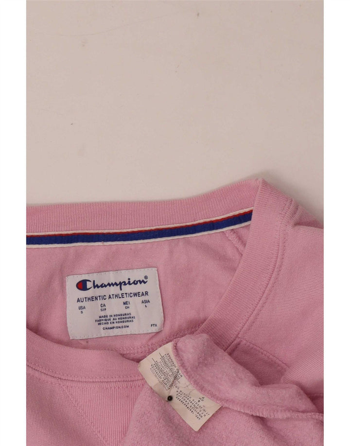 Jumper de moletom gráfico feminino Champion UK 10 pequeno poliéster rosa