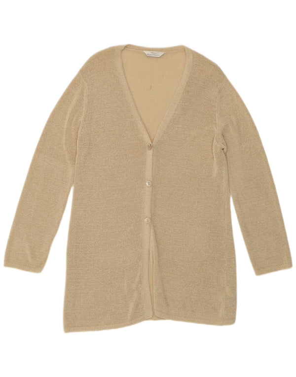 Suéter feminino Marks & Spencer St. Michael Cardigan Reino Unido 12 médio bege