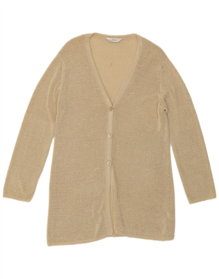 Suéter feminino Marks & Spencer St. Michael Cardigan Reino Unido 12 médio bege
