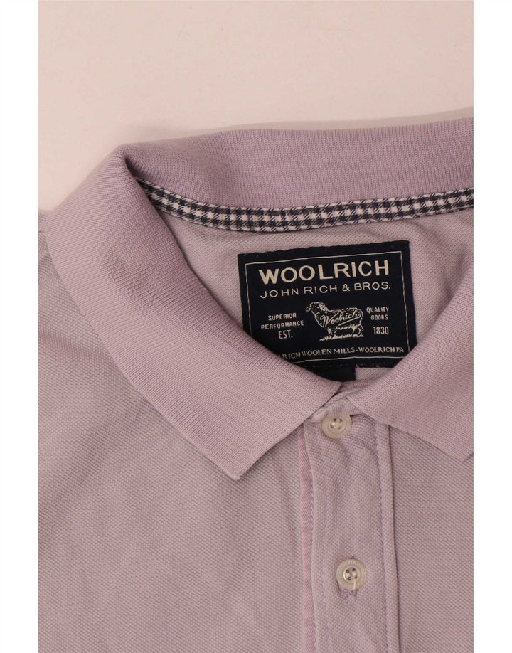 Camisa polo masculina Woolrich de algodão roxo médio