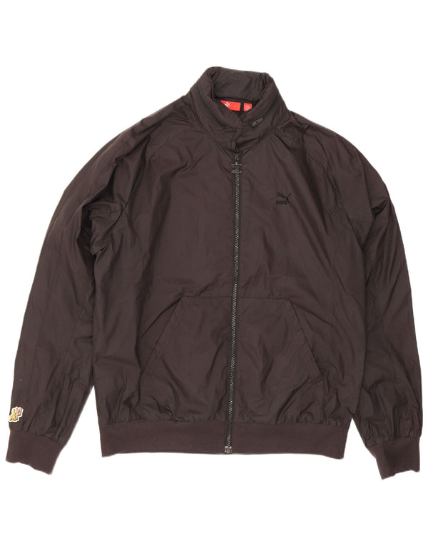 Jaqueta bomber masculina com capuz gráfico Puma UK 40 esportes grandes de poliéster preto