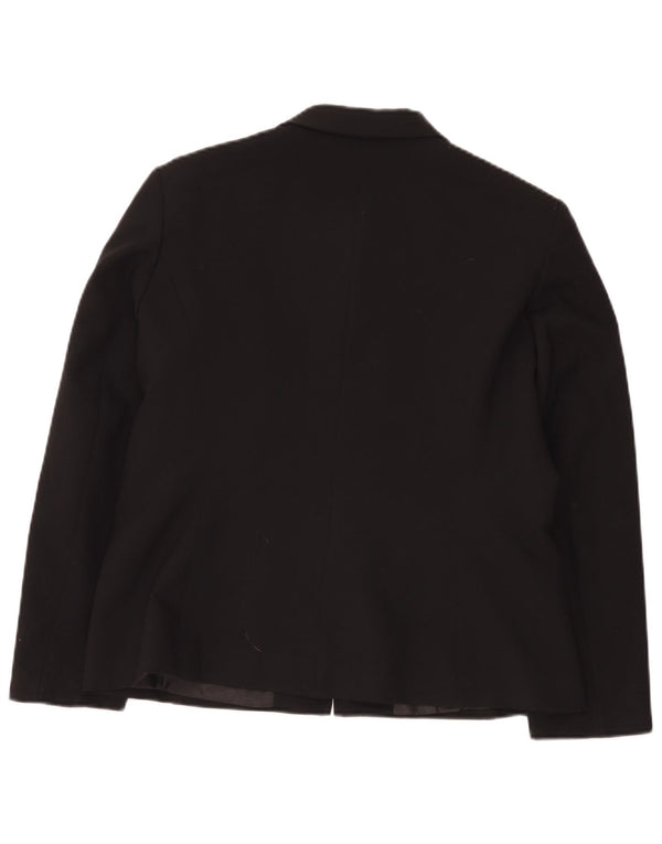 Jaqueta blazer feminina vintage com zíper completo Reino Unido 16 grande preta