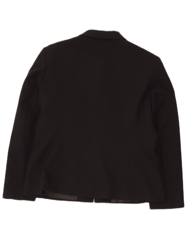 Jaqueta blazer feminina vintage com zíper completo Reino Unido 16 grande preta