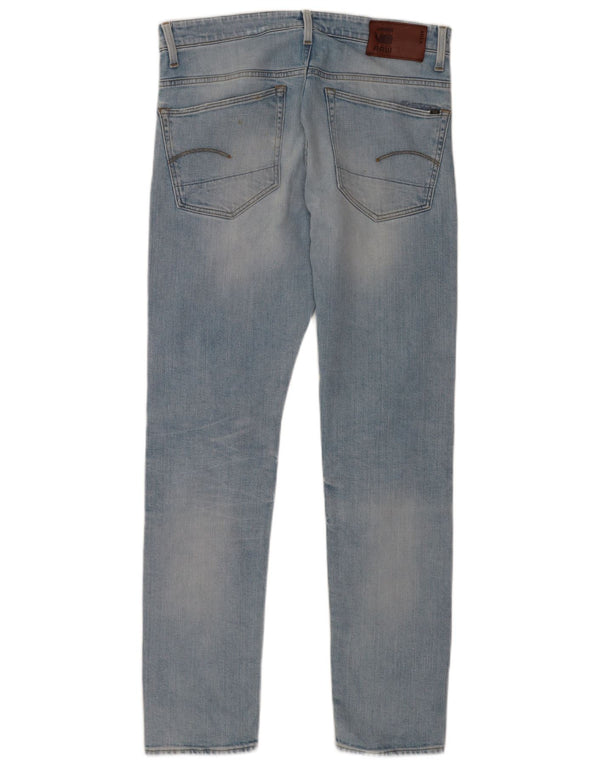G-Star masculino 3301 jeans cônicos desgastados W34 L34 algodão azul