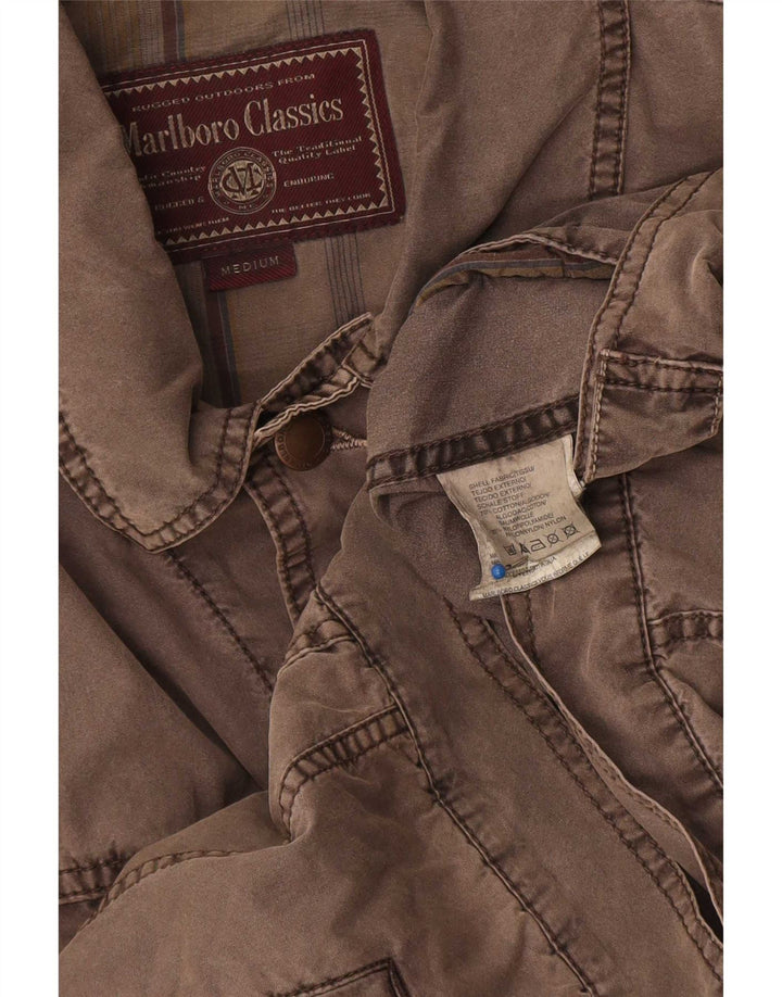 Jaqueta bomber masculina Marlboro Classics Reino Unido 38 algodão marrom médio