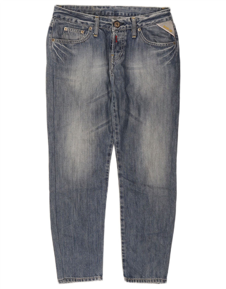 Jeans cônicos femininos REPLAY W29 L25 algodão azul