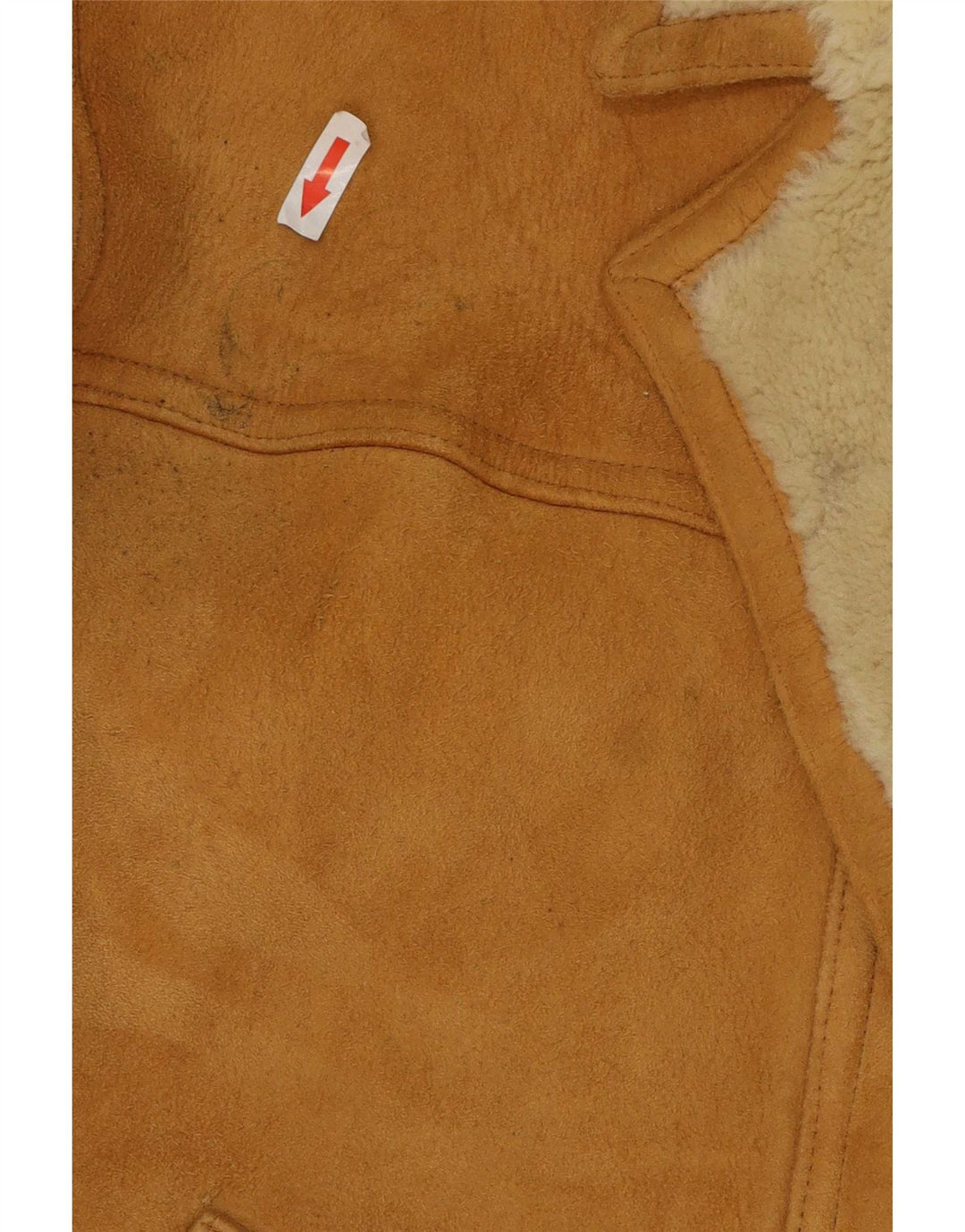 Jaqueta masculina vintage shearling IT 54 2XL couro marrom