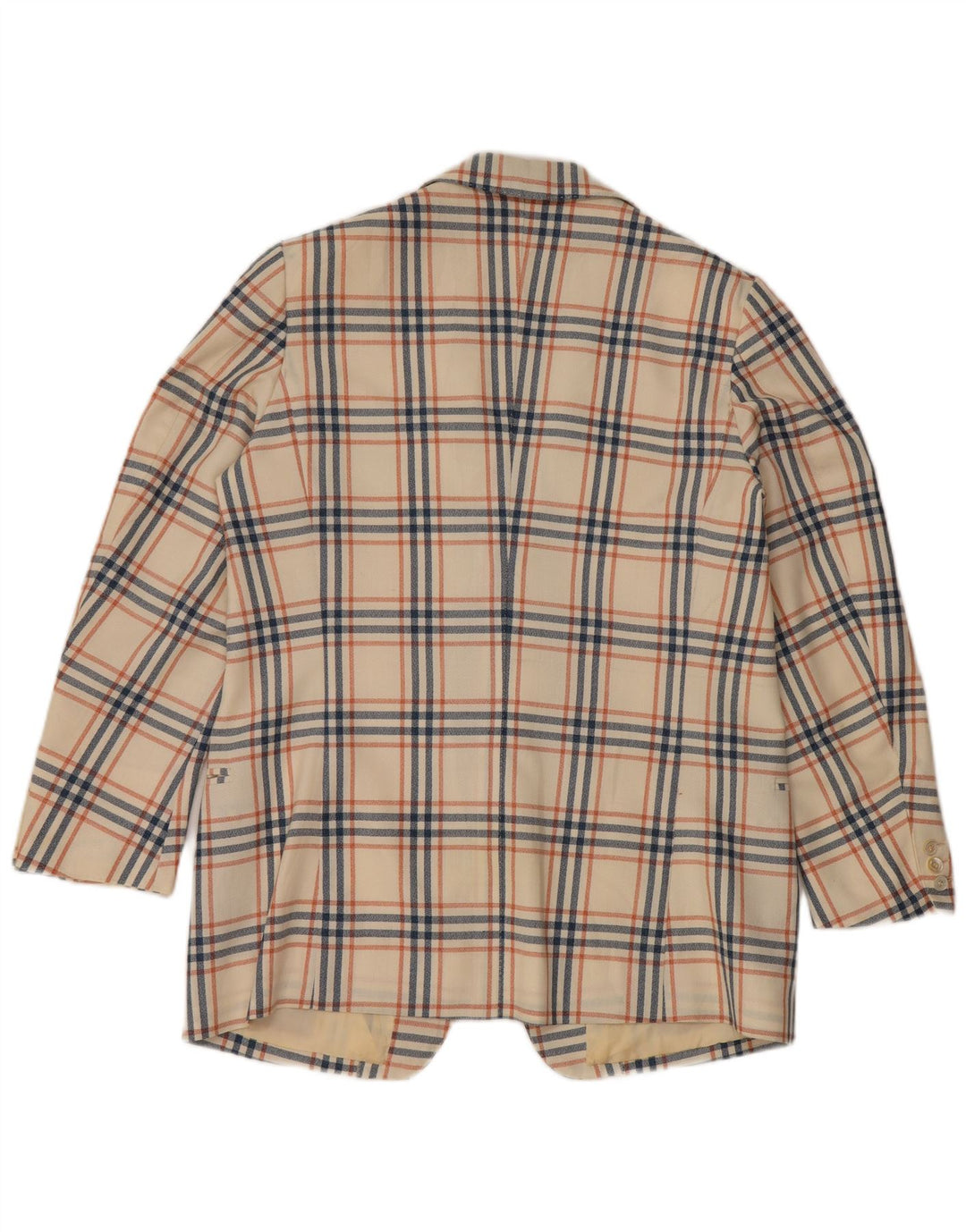 Jaqueta Blazer Masculina Vintage com 2 Botões UK 38 Médio Off White Check