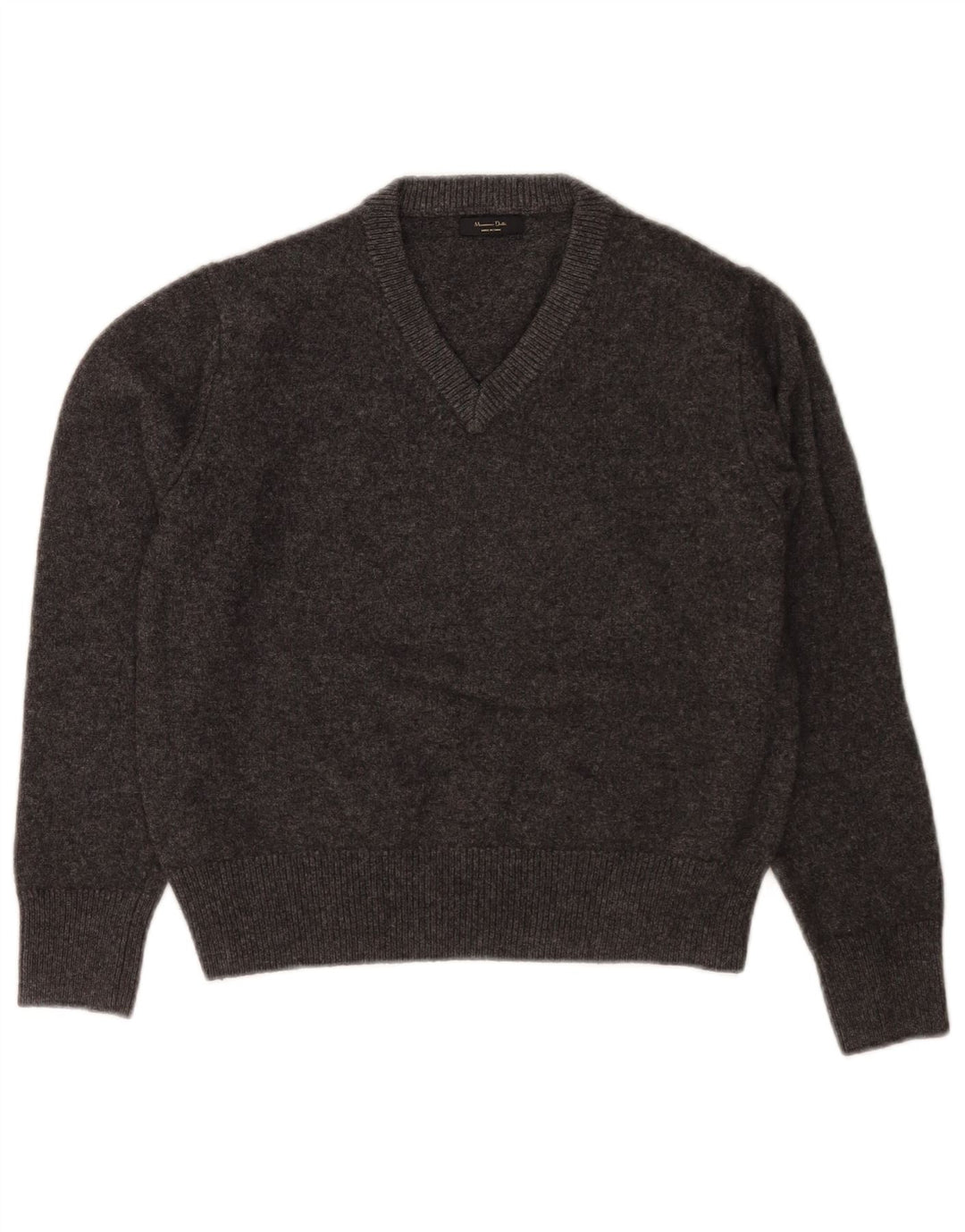 Suéter feminino Massimo Dutti regular fit com decote em V Reino Unido 10 pequeno cinza