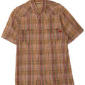 Camisa masculina de manga curta TIMBERLAND média de algodão xadrez multicolorido