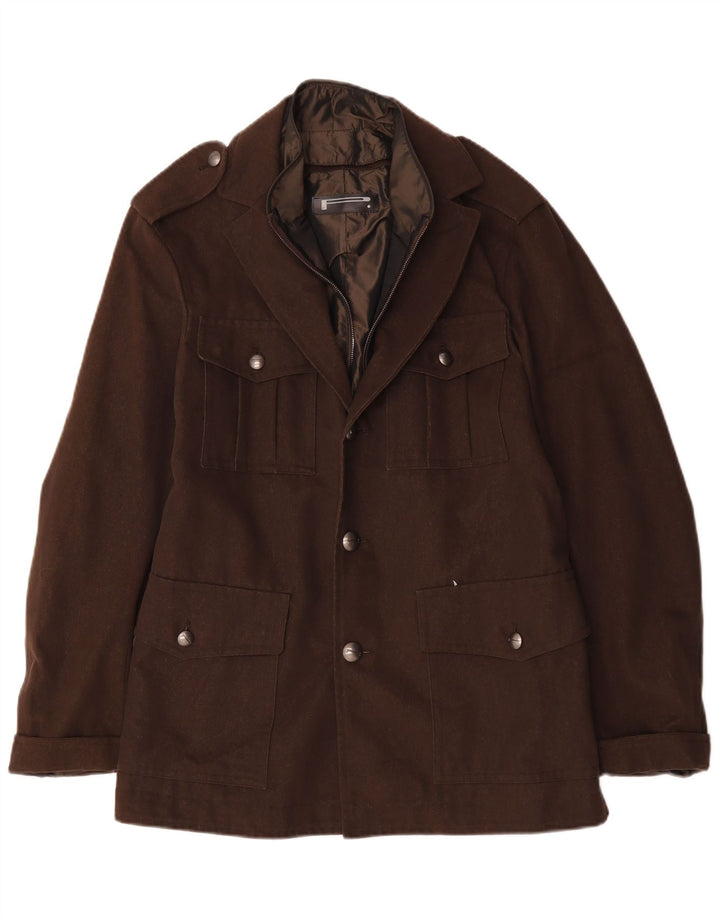 Jaqueta militar masculina Pirelli IT 50 grande algodão marrom