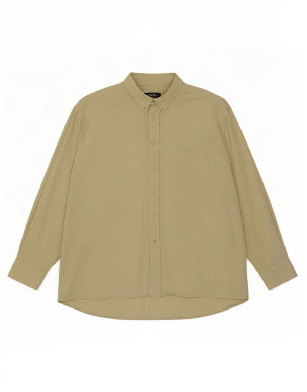Camisa masculina Pierre Cardin tamanho 18 2XL algodão cáqui