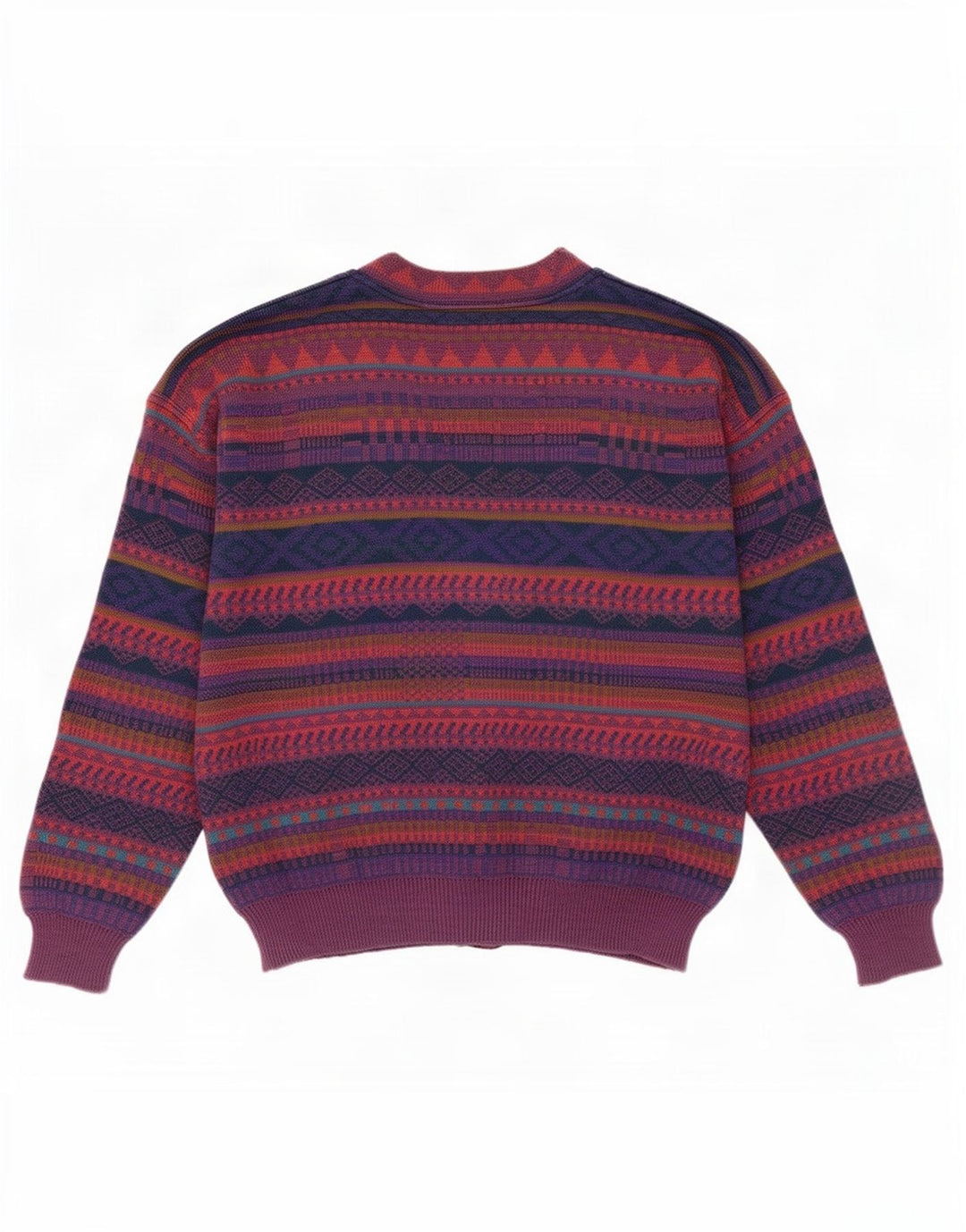 Suéter Cardigan Masculino Vintage IT 50 Médio Multicolorido Geométrico