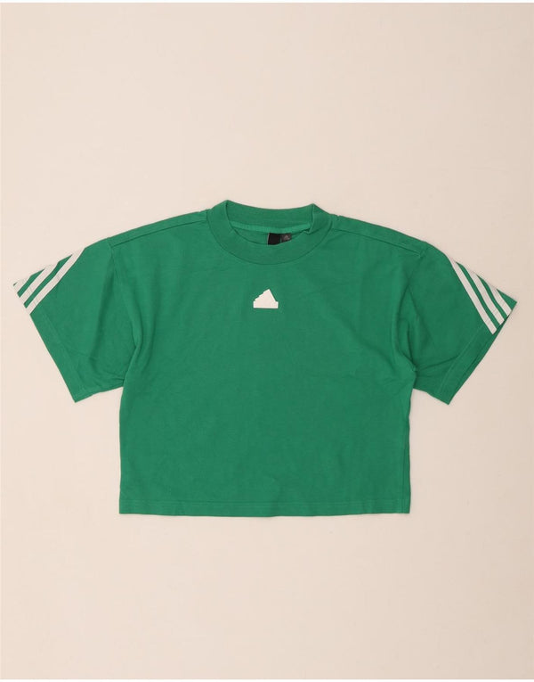 Camiseta Adidas Oversized Crop Top UK 4/6 XS Verde Algodão