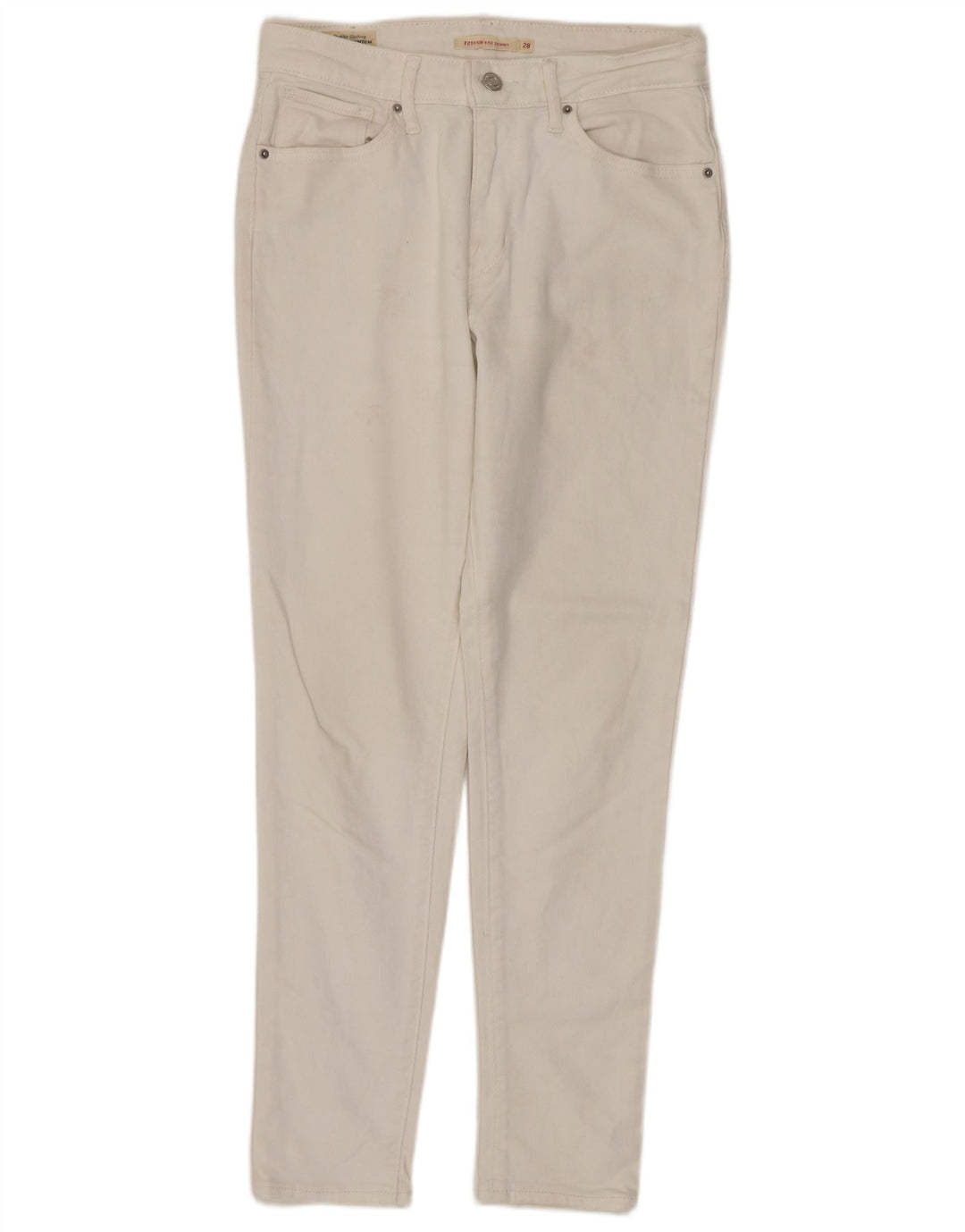 Calça jeans feminina LEVI'S 721 cintura alta skinny W28 L27 algodão branco