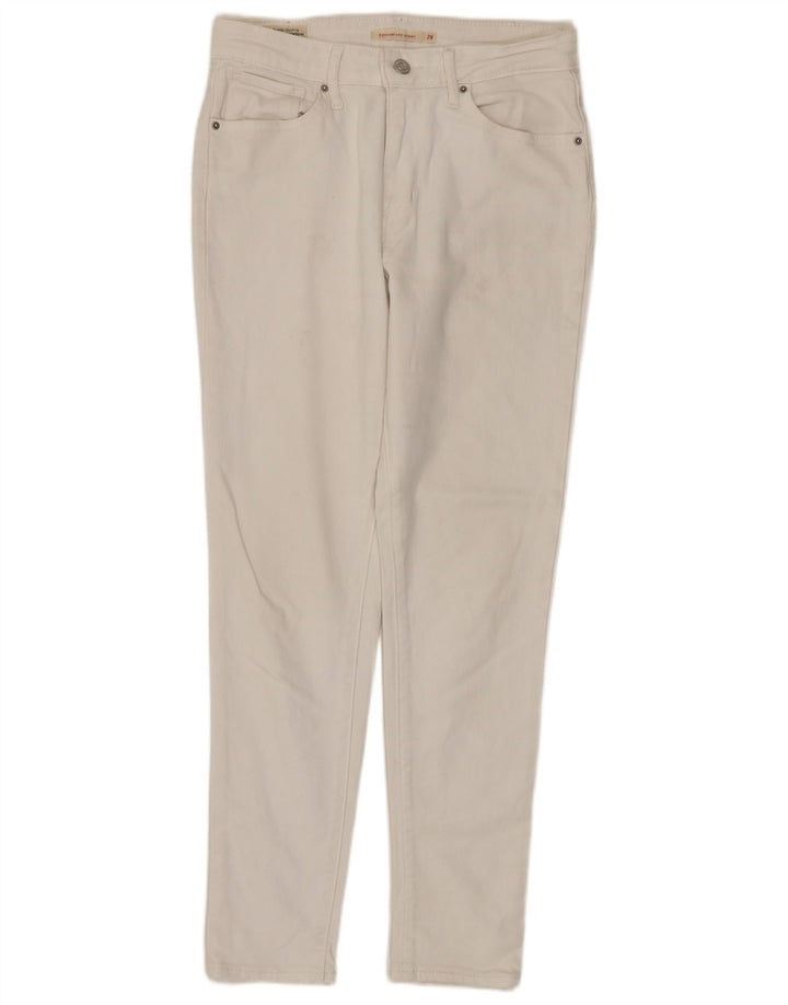 Calça jeans feminina LEVI'S 721 cintura alta skinny W28 L27 algodão branco