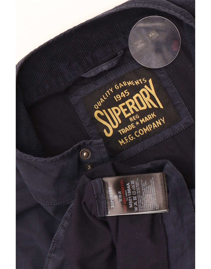Jaqueta bomber masculina Superdry UK 42 XL algodão azul marinho