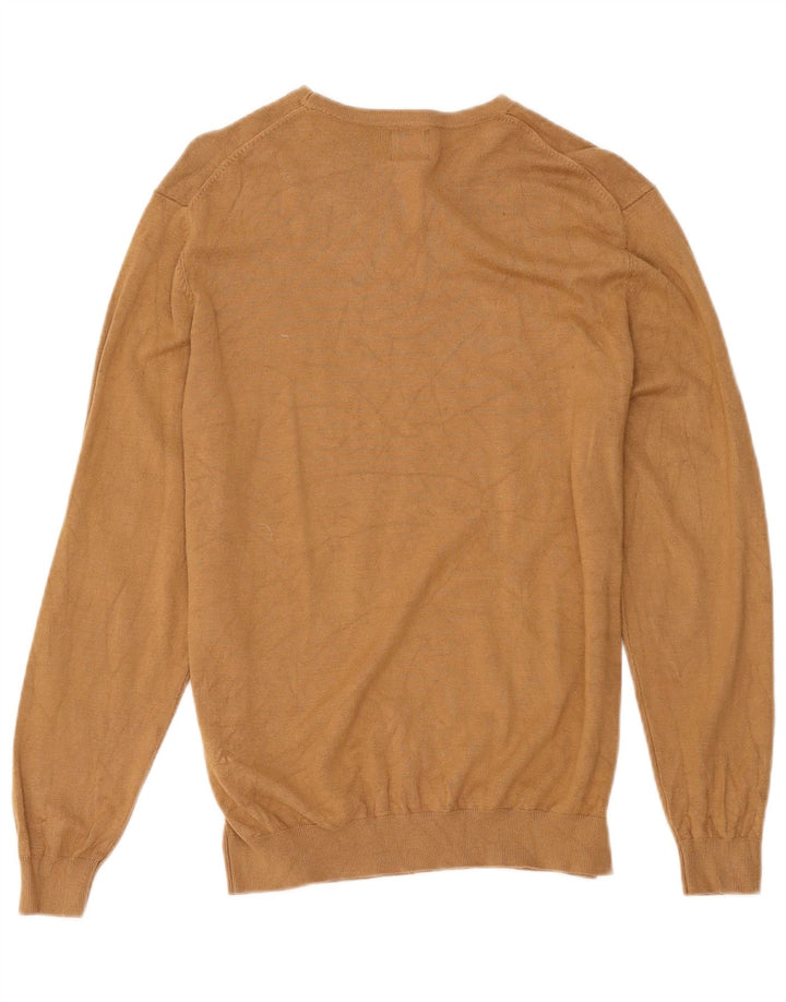 Zara Suéter masculino com gola canoa e viscose bege médio