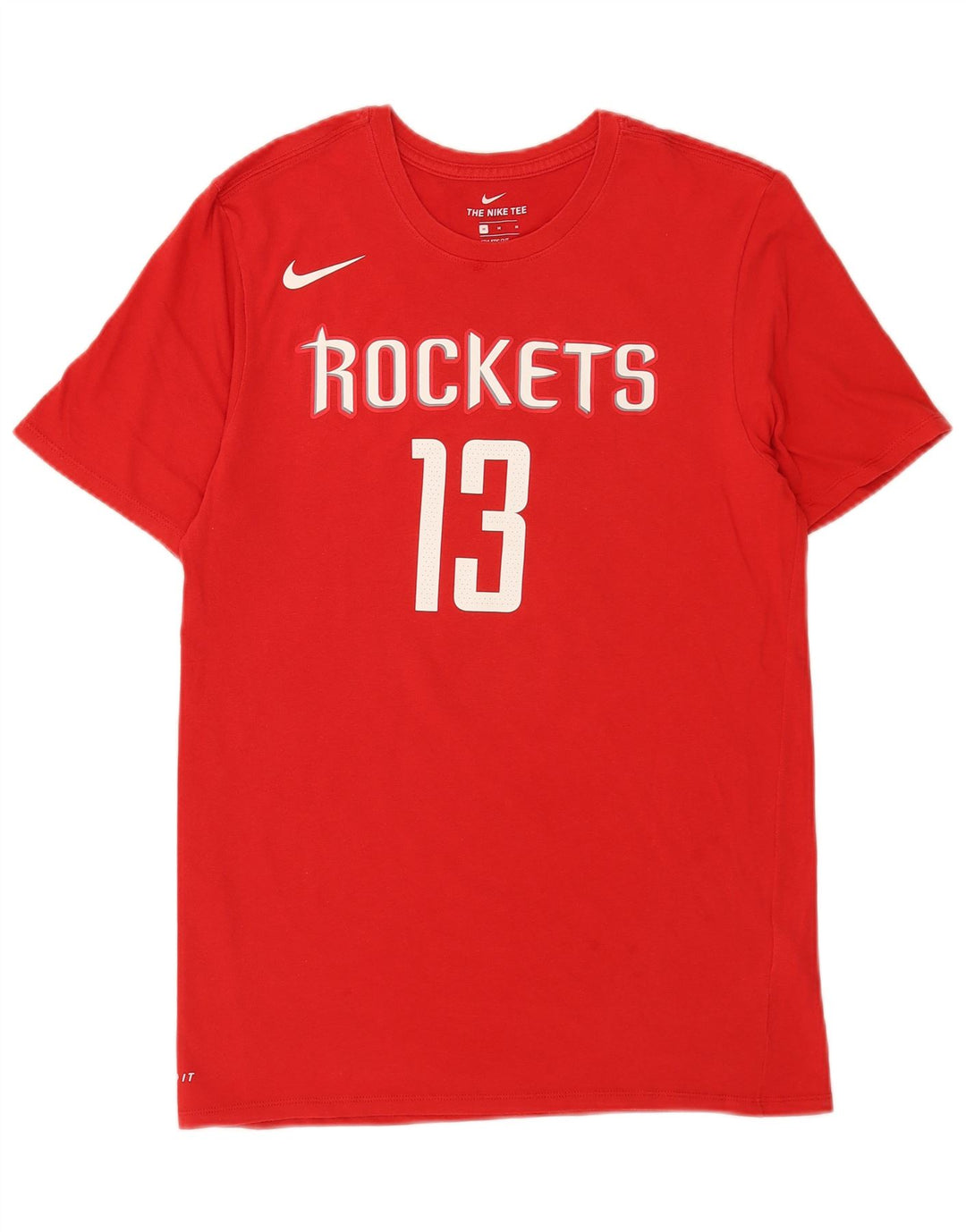 Camiseta Nike masculina Houston Rockets gráfica top médio algodão vermelho