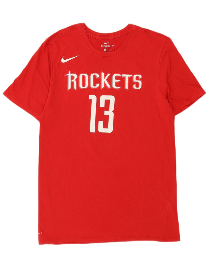 Camiseta Nike masculina Houston Rockets gráfica top médio algodão vermelho