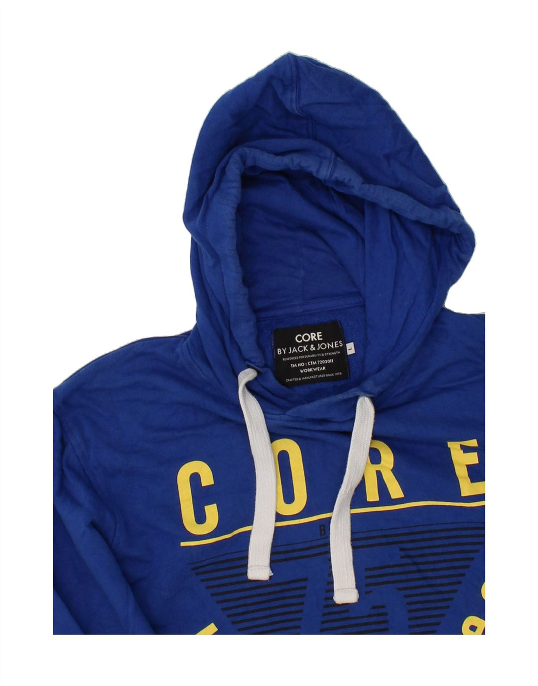 JACK & JONES Mens Graphic Hoodie Jumper Large Blue Cotton Vintage Jack & Jones and Second-Hand Jack & Jones from Messina Hembry 