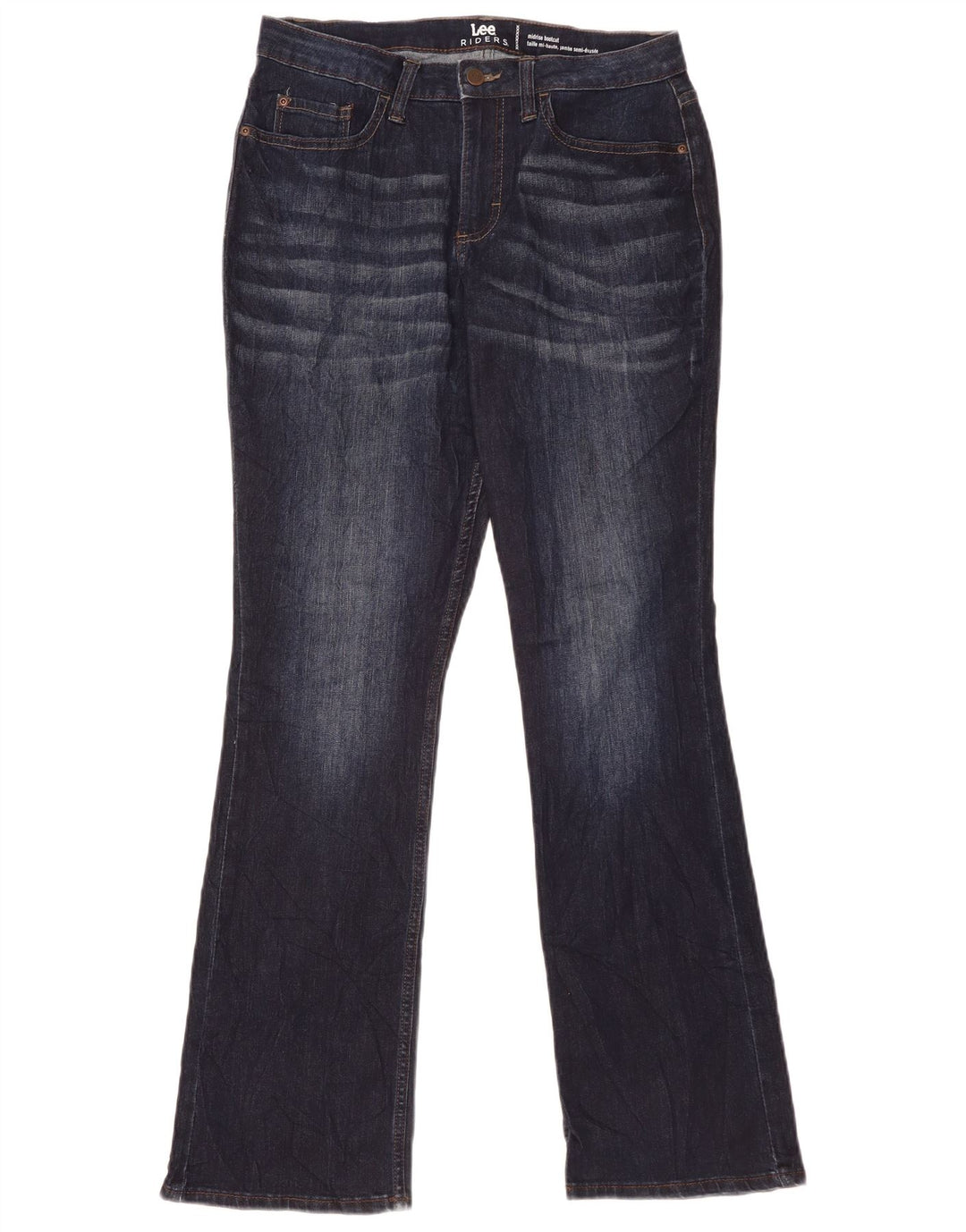 Lee Womens Riders Mid Rise Bootcut Jeans EUA 8 Médio W31 L32 Azul Marinho