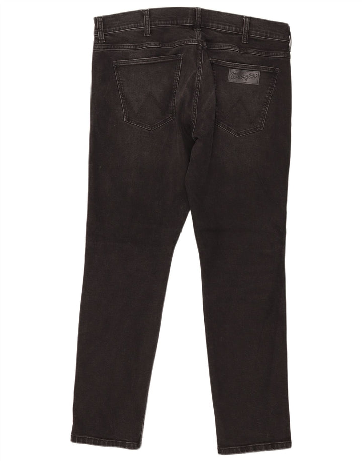 WRANGLER Masculino Larston Slim Jeans W38 L32 Algodão Preto