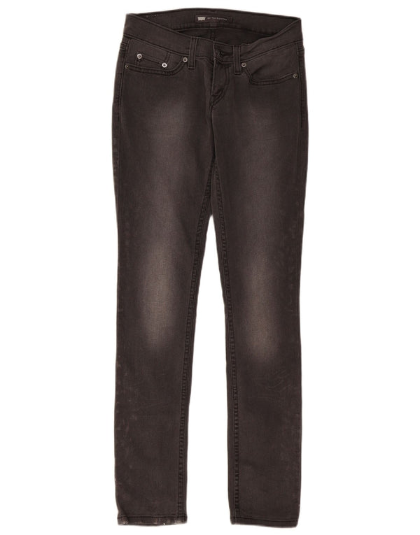 Calça jeans feminina Levi's 524 Super Low Skinny W29 L32 cinza algodão