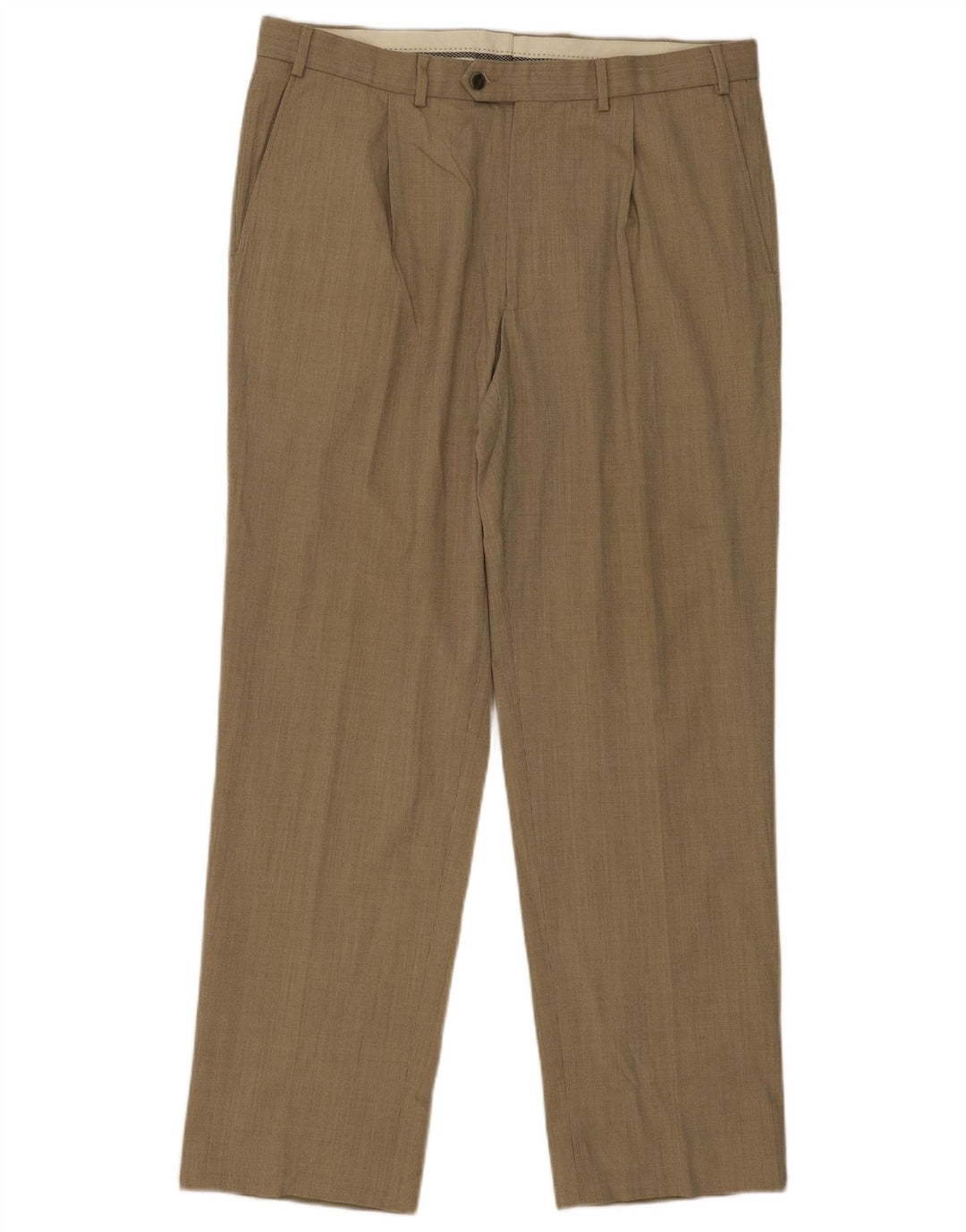 Calça de terno masculina MARKS & SPENCER W36 L31 poliéster bege