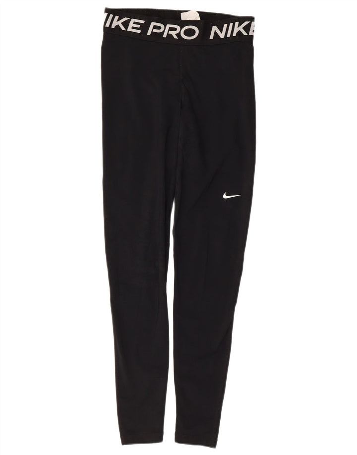 Nike Womens Graphic Leggings UK 8 Pequeno Poliéster Preto