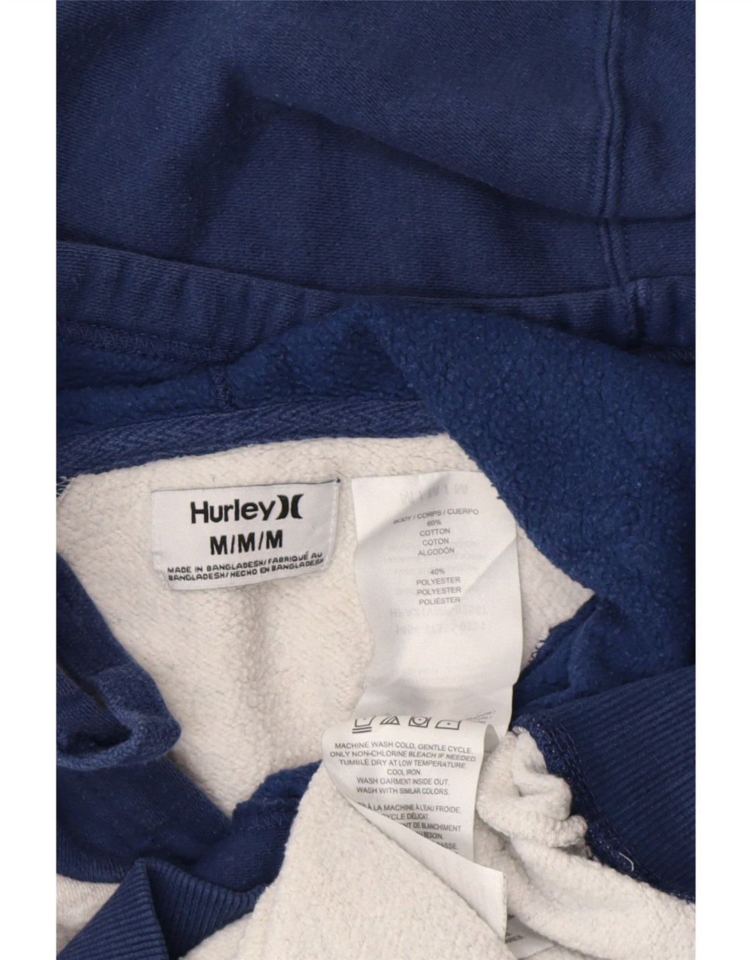 HURLEY Suéter masculino com capuz cinza médio algodão colorblock