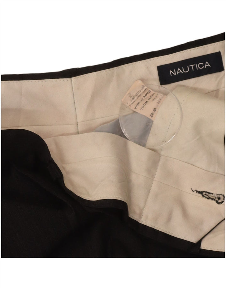 Calça feminina NAUTICA com pegged terno W42 L29 lã preta
