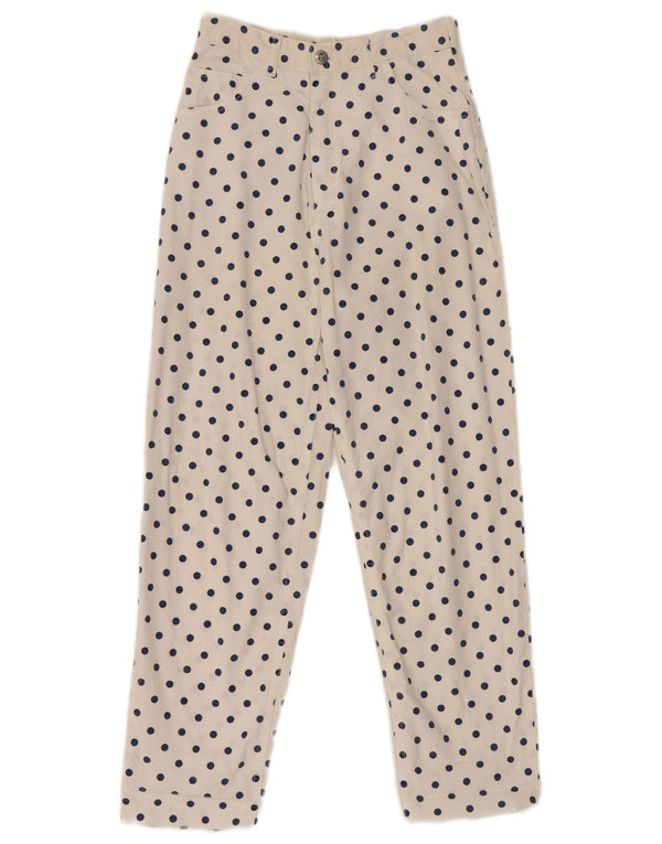 Calça casual feminina Rifle cintura alta cônica W24 L26 bolinhas brancas