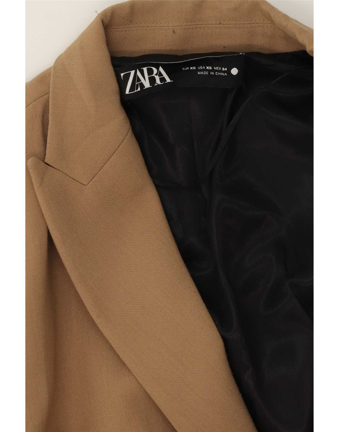 Zara Jaqueta blazer feminina oversized com peito duplo Reino Unido 6 XS Bege
