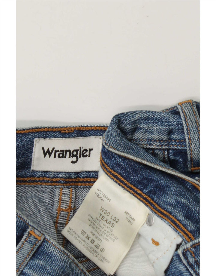 Wrangler Masculino Texas Straight Jeans W30 L28 Azul Algodão