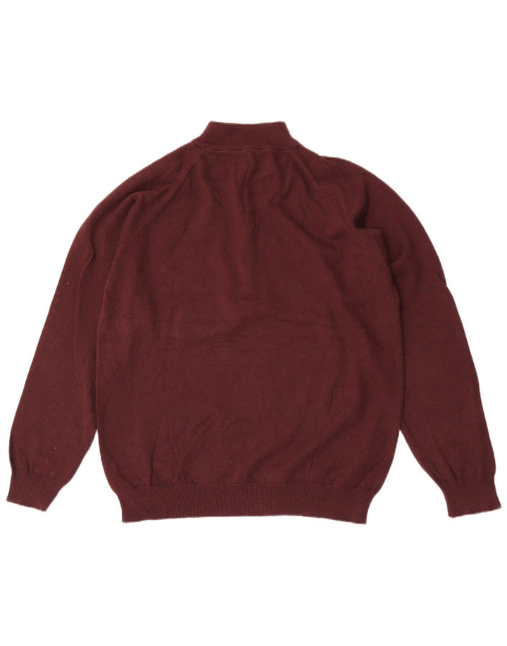 Suéter masculino Marks & Spencer Blue Harbor com botão e gola média marrom