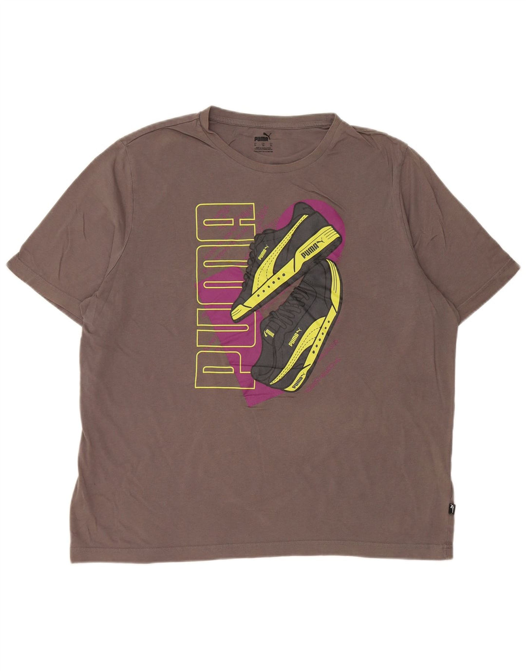 Camiseta gráfica masculina PUMA Top XL algodão cinza