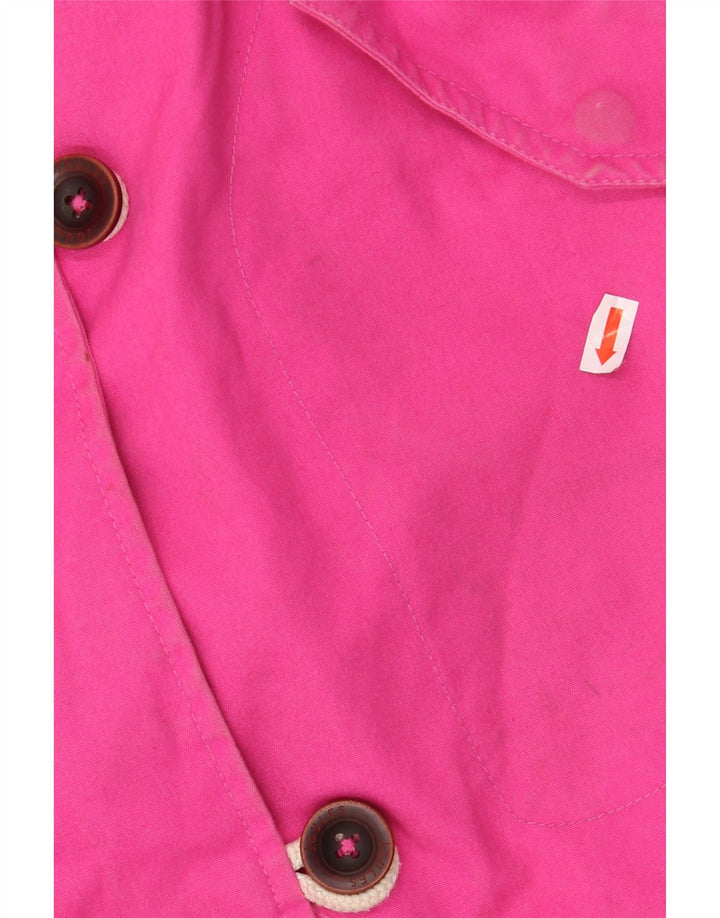 Jaqueta de chuva feminina com capuz JOULES UK 18 XL algodão rosa