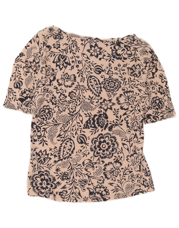 Blusa feminina Marks & Spencer manga 1/2 Top Reino Unido 12 rosa médio floral