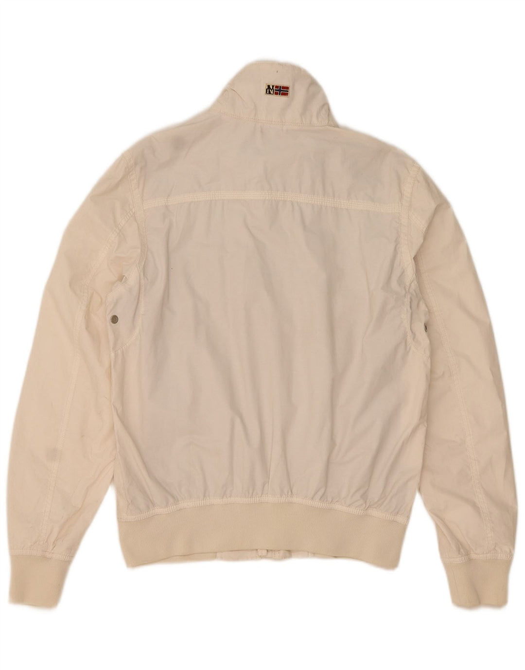 Jaqueta bomber masculina NAPAPIJRI Reino Unido 38 algodão branco médio